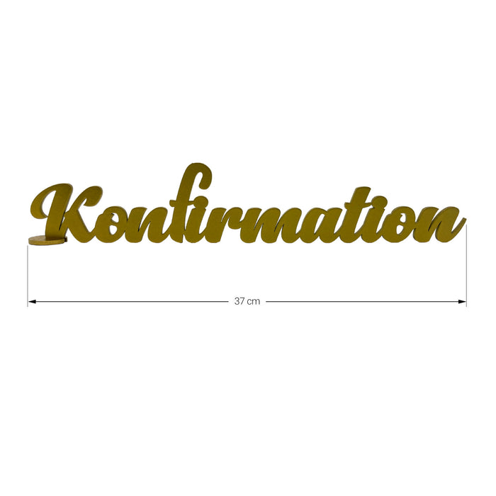 Schriftzug Konfirmation aus Holz als Tischdeko für Konfirmation Deko Dekoration Junge Mädchen - gold