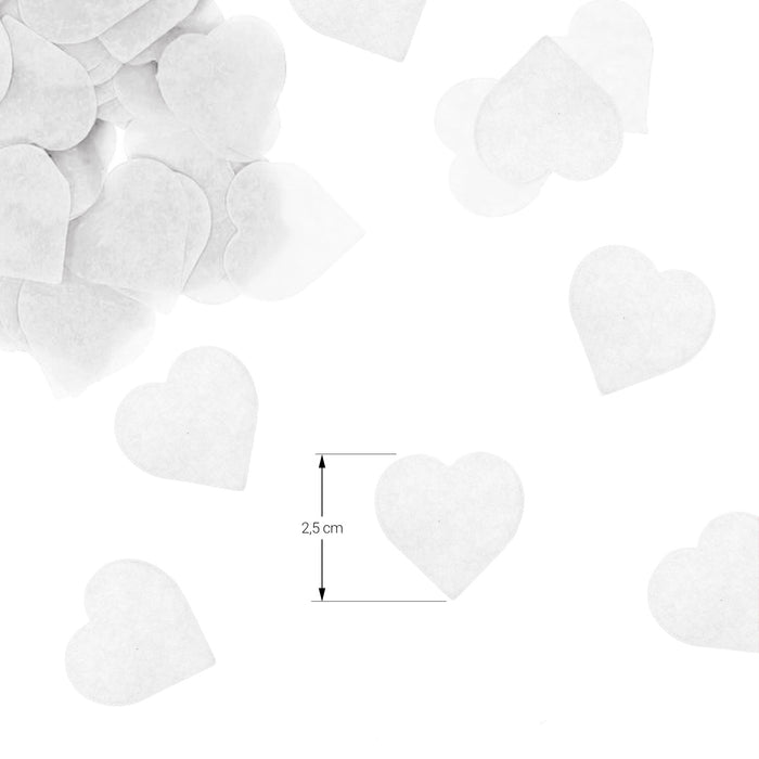 Papier Herz Konfetti 1000 Stk Herzen Tischdeko Streu Deko für Valentinstag JGA Hochzeit Liebe - weiß