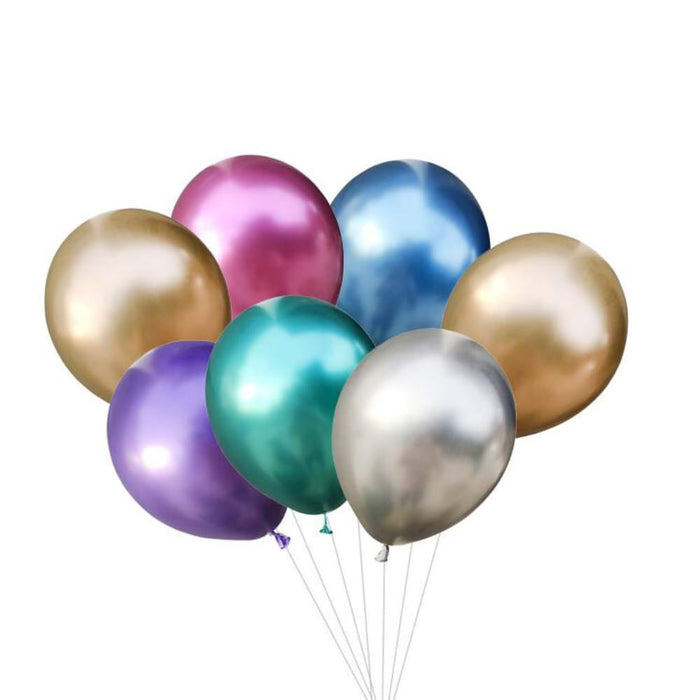 Luftballon Set 7 Stk. Geburtstag Party Hochzeit JGA Ballons Metallic bunt