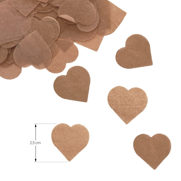 Papier Herz Konfetti 1000 Stk Herzen Tischdeko Streu Deko für Valentinstag JGA Hochzeit Liebe - bronze