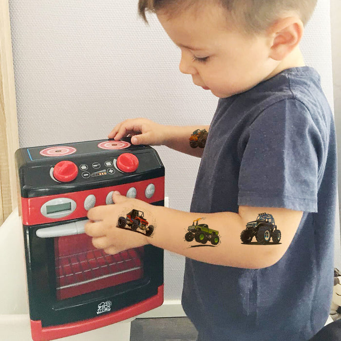 Temporäre Klebetattoos Kinder Tattoo Set 36 Stk - Monster Truck