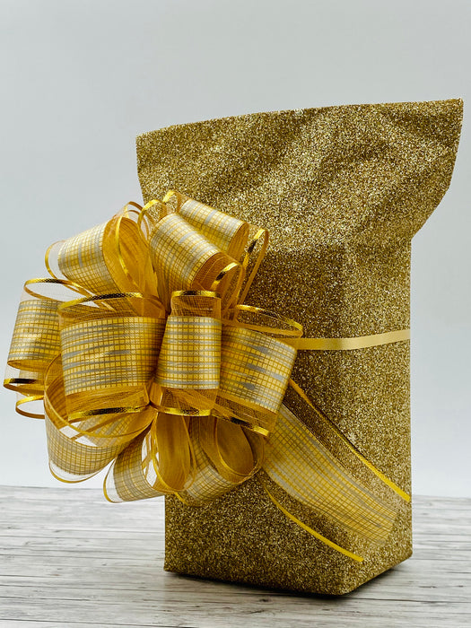 Geschenkschleife Deko Schleife für Geschenke Tüten Zuckertüte Weihnachten Geschenkdeko - gold