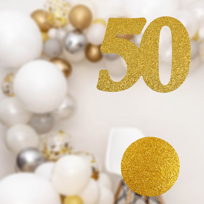 Deckenhänger Girlande 50. Geburtstag Jubiläum Goldene Hochzeit Hänge D — Oblique Unique