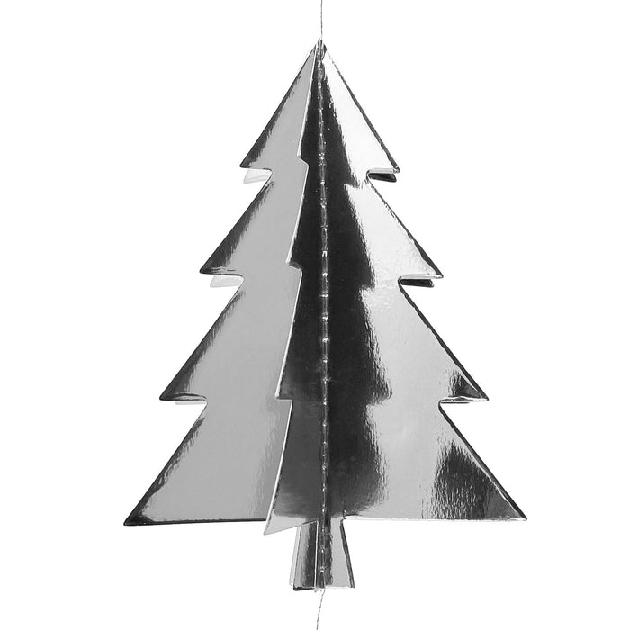 3D Tannenbaum Deckenhänger Weihnachtsbaum Girlande Deko für Weihnachten Winter Weihnachtsdeko - silber