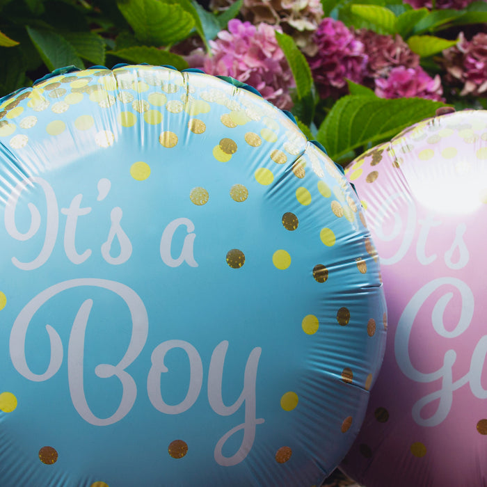 Folien Luftballon It's a Boy! Folienballon für Baby Shower Party Deko Geburt Junge rund - blau