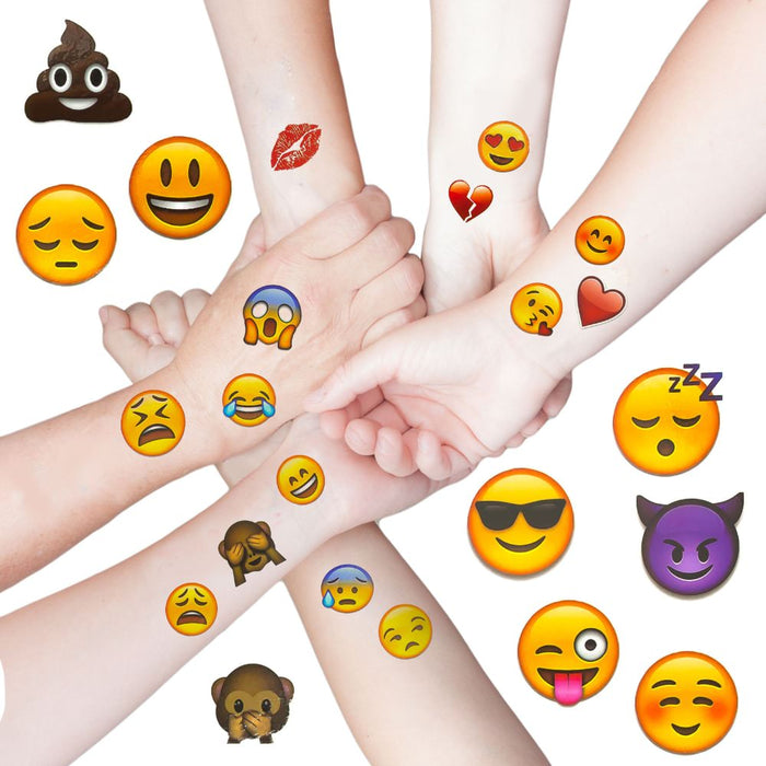 Emoji 48 Stück Temporäre Tattoos Aufkleber Emoticons Smiley