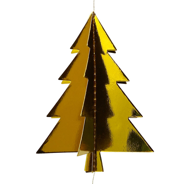 3D Tannenbaum Deckenhänger Weihnachtsbaum Girlande Deko für Weihnachten Winter Weihnachtsdeko - gold