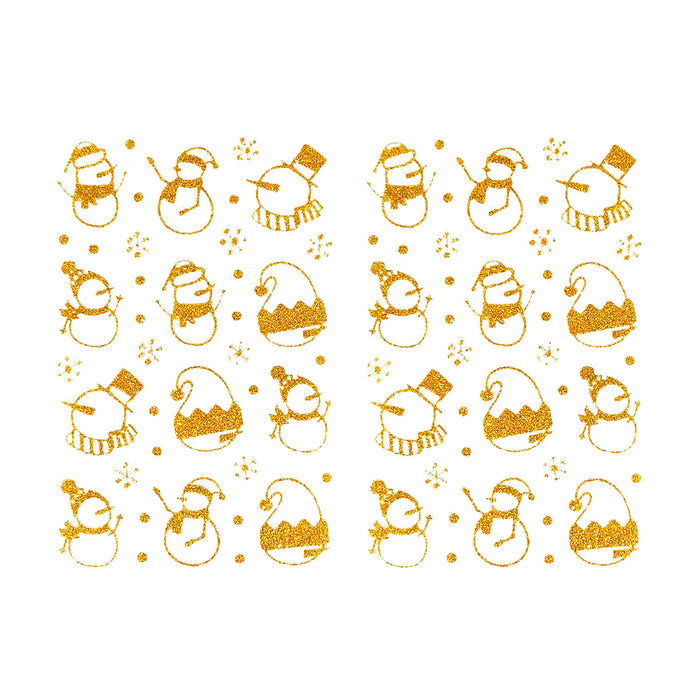 78 Weihnachts Sticker Xmas Glitzer Aufkleber für Weinachten Schneemann uvm. Weihnachtsdeko - gold