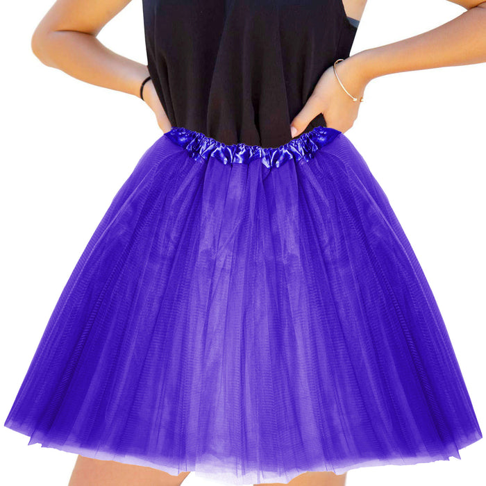 Tutu Tütü Damen Rock dunkellila Tüllrock Unterrock Kostüm Accessoire für Fasching Karneval 60 cm - 116 cm