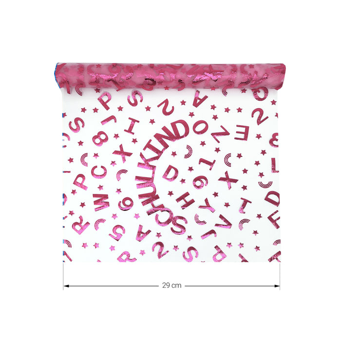 Tischläufer Tischband für Schuleinführung mit Zuckertüten 123 ABC 290 cm x 29 cm Einschulung Deko Mädchen - rosa