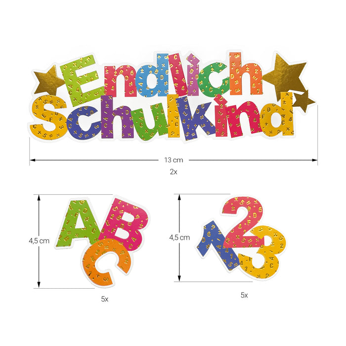 Endlich Schulkind Konfetti 12 Stk. für Schuleinführung Einschulung Schulanfang Streudeko Tischdeko