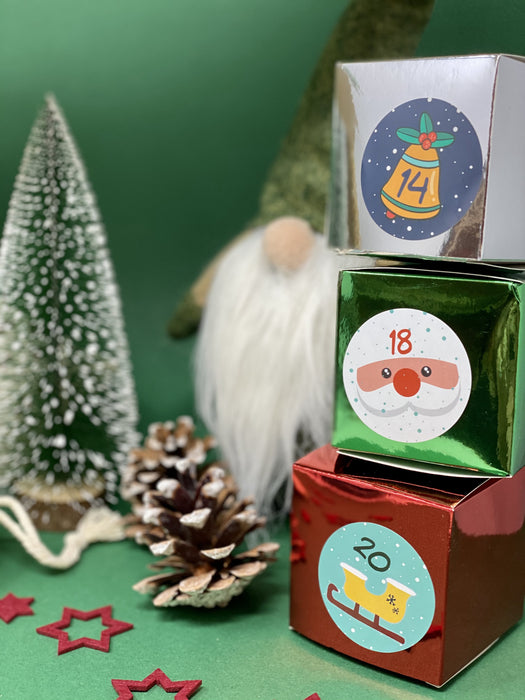 8 Pappschachteln für DIY Adventskalender Advent Kisten Boxen - grün