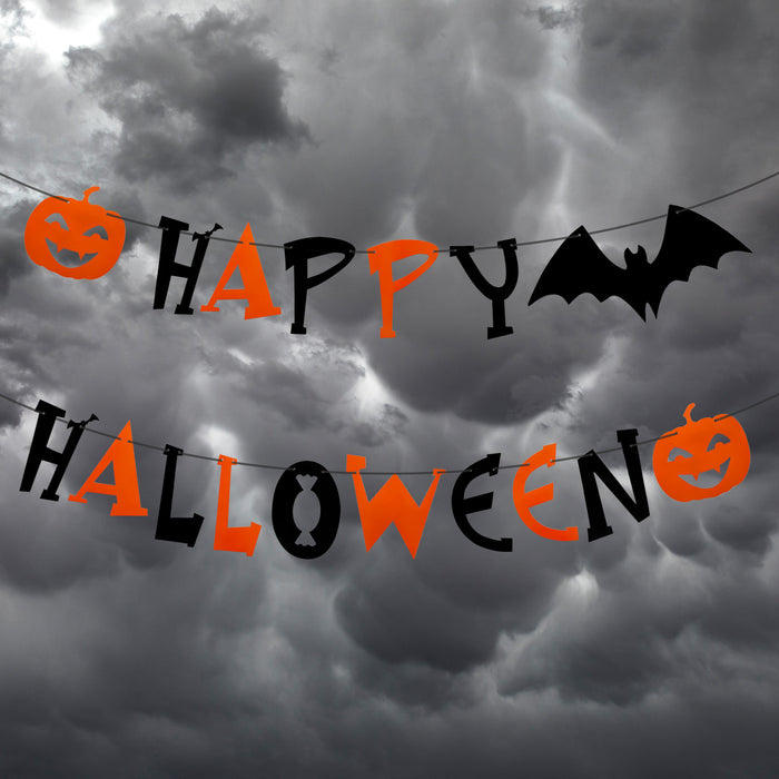 Happy Halloween Girlande Horror Hänge Dekoration Banner für Halloween Fasching Karneval Grusel Motto Party