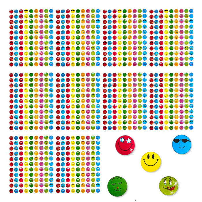 990 Smiley Sticker Aufkleber Face Lächeln Smily - metallic look bunt