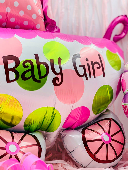 Folien Luftballon in Kinderwagen Form Baby Girl Folienballon für Baby Shower Party Geburt Mädchen