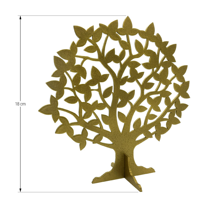 Lebensbaum Holz Baum des Lebens als Tischdeko für Taufe Kommunion Konfirmation Deko Junge Mädchen - gold