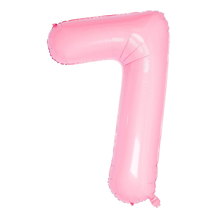 Folien Luftballon mit Zahl 7 für Kinder Geburtstag Mädchen Jubiläum Party Deko Ballon rosa