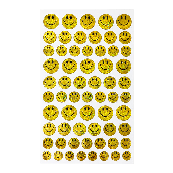 620 Smiley Sticker Glitzer Aufkleber Lächeln Emoji Face  - gelb