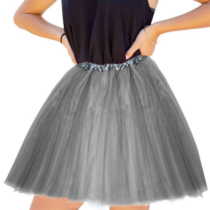 Tutu Tütü Damen Rock grau Tüllrock Unterrock Kostüm Accessoire für Fasching Karneval 60 cm - 116 cm