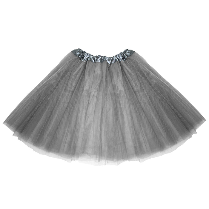 Tutu Tütü Damen Rock grau Tüllrock Unterrock Kostüm Accessoire für Fasching Karneval 60 cm - 116 cm