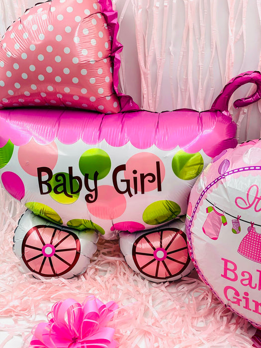 Folien Luftballon in Kinderwagen Form Baby Girl Folienballon für Baby Shower Party Geburt Mädchen