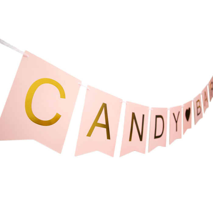 Candybar Girlande Hochzeit Geburtstag Party Banner 1,8m - rosa gold