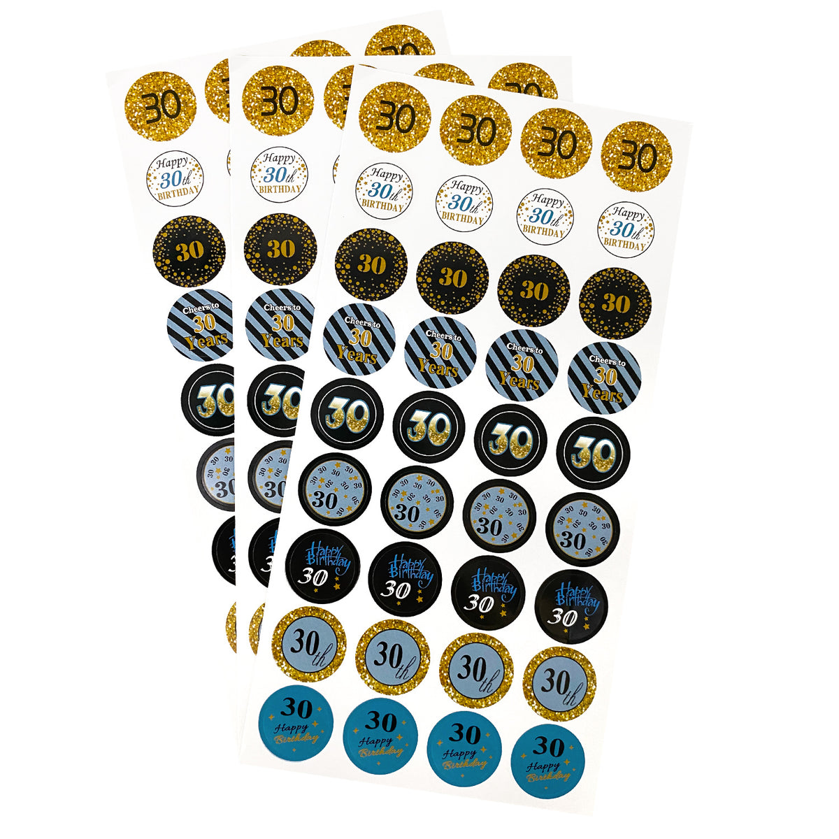 30. Geburtstag Sticker Jubiläum Deko Aufkleber 108 Stk. Geschenk Dekor ...