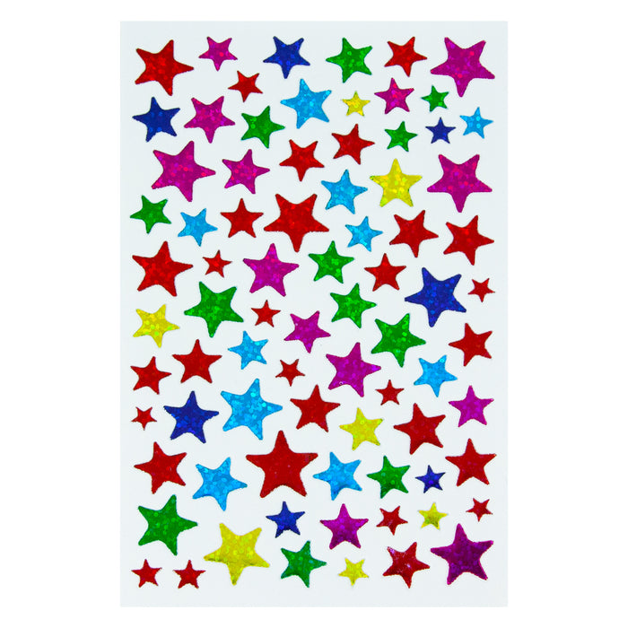 790x Sterne Sticker Stern Aufkleber Holo Effekt glitzernd zum Basteln Scrapbooking Dekoration - bunt