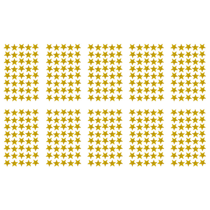 400x Sterne Sticker Stern Aufkleber Holo Effekt glitzernd zum Basteln Scrapbooking Dekoration - gold