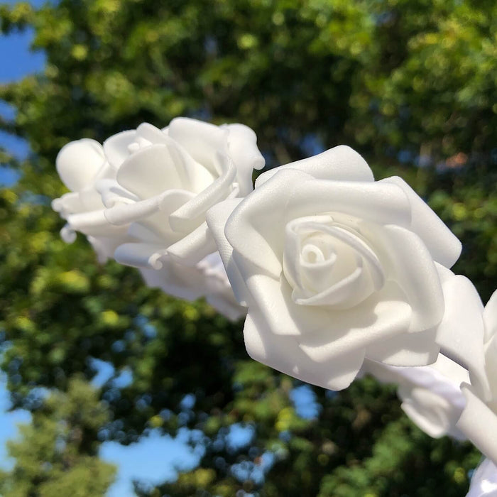 Brautschleier mit Rosenkranz für Hochzeit JGA Junggesellinnenabschied Braut Schleier weiß