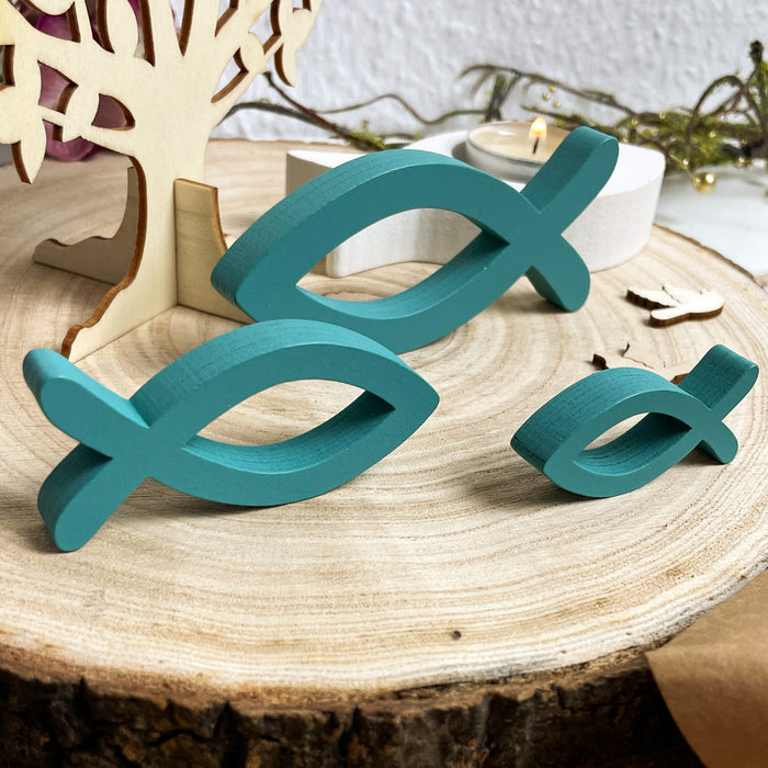 Deko-Fische Aus Holz – 3er Set In Weiß Für Tischdeko Bei Taufe, Kommunion & Co.