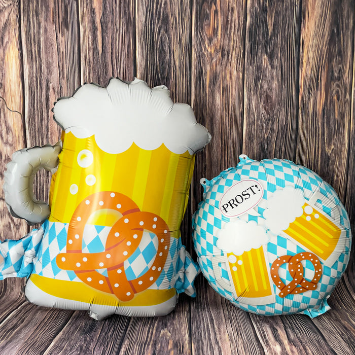 Bierkrug Folien Ballon für Oktoberfest Party Deko Bierglas Luftballon Hängedeko Bier Brezel Bayern