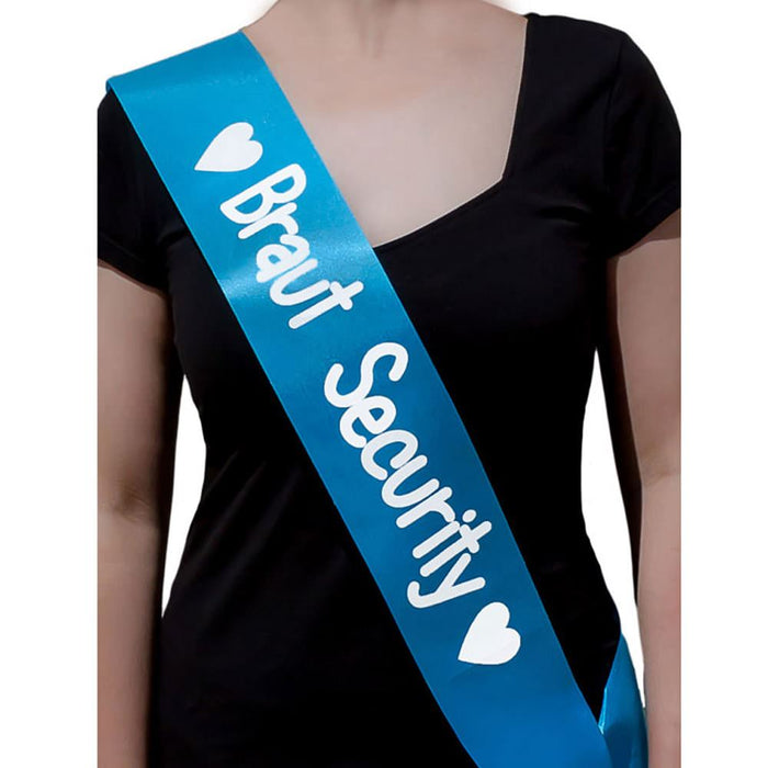 Schärpe Braut + Braut Security Set JGA Hen Party Bride to be türkis