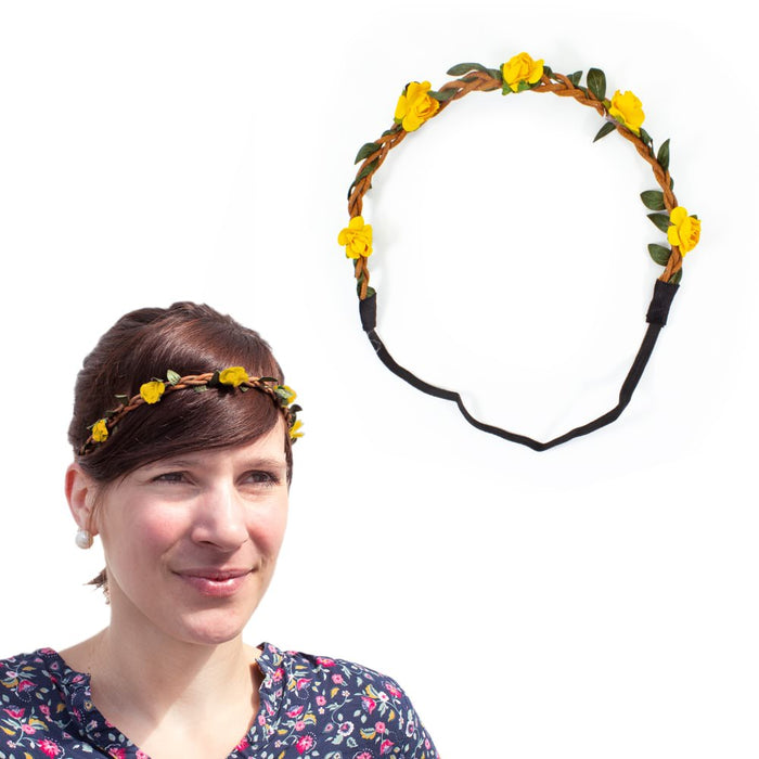 Blumen Haarband Stirnband Haarschmuck Bohemia Kopfschmuck - gelb