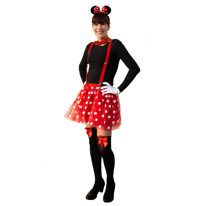 Haarreif Haarreifen Maus Mouse Ohren Schleife Fasching Karneval - rot