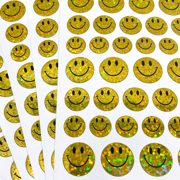 620 Smiley Sticker Glitzer Aufkleber Lächeln Emoji Face  - gelb