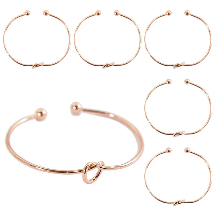 6x Armband Armreif mit Knoten für Mädchen Frauen Damen JGA Hochzeit Geburtstag Party rosé