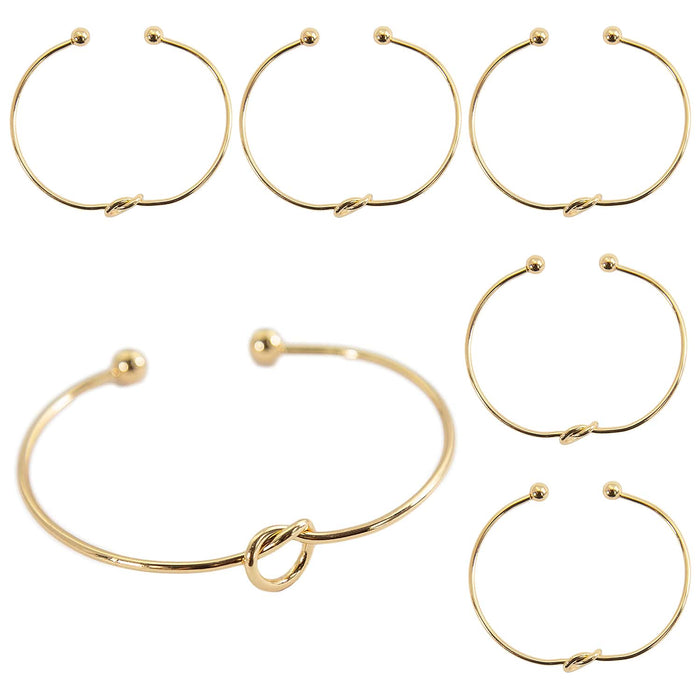 6x Armband Armreif mit Knoten für Mädchen Frauen Damen JGA Hochzeit Geburtstag Party gold