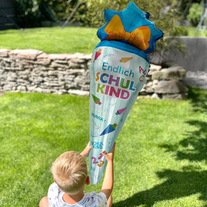 Zuckertüte Endlich Schulkind Folien Luftballon für Schuleinführung Schulanfang Einschulung Deko Ballon