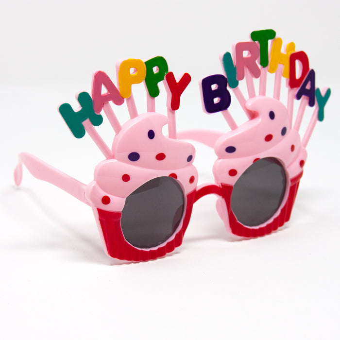 Brille Happy Birthday Cupcake Partybrille für Geburtstag Jubiläum Party Accessoire - bunt