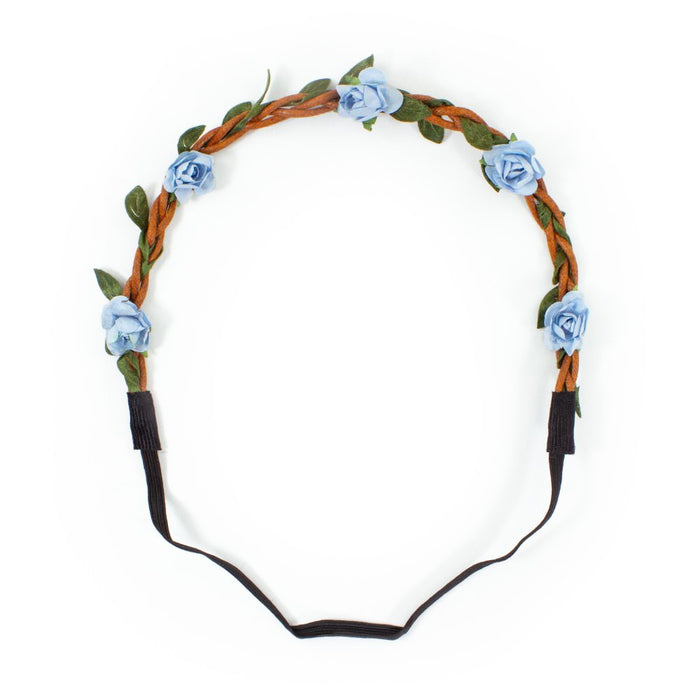 Blumen Haarband Stirnband Haarschmuck Bohemia Kopfschmuck - hellblau