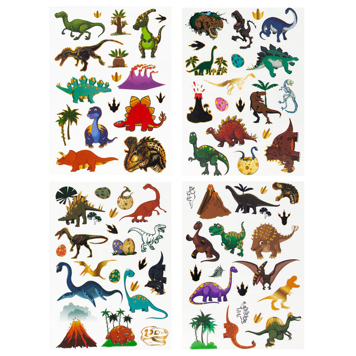 78 Temporäre Tattoos Kinder Dinosaurier Tattoo Set Klebetattoos für Kinder zum Spielen Dino Motive