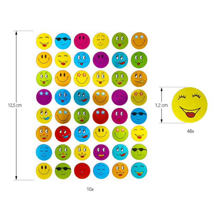 Kinder Sticker Set 3170 Smiley und Stern Aufkleber für Kinder für Kindergeburtstag zum Spielen Basteln