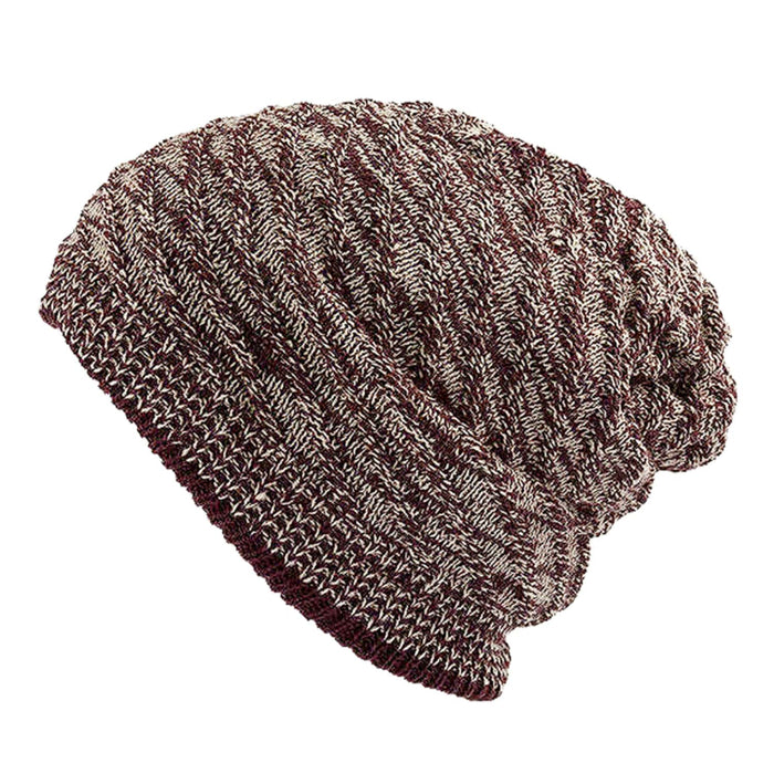 Long XXL Beanie Mütze zweiseitig Herren Winter Mützen - brown-white