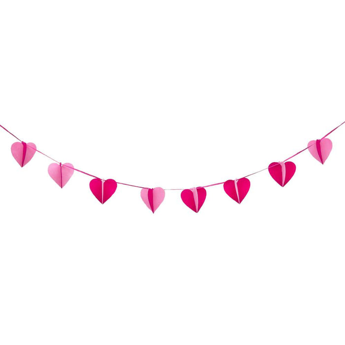 Herz Girlande 3D Liebe Deko Hochzeit - pink rosa