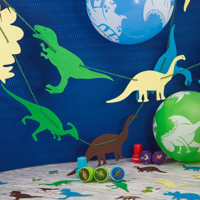 Dino Konfetti 24 Stk. bunt Kinder Geburtstag Dinosaurier Tisch Deko Streudeko