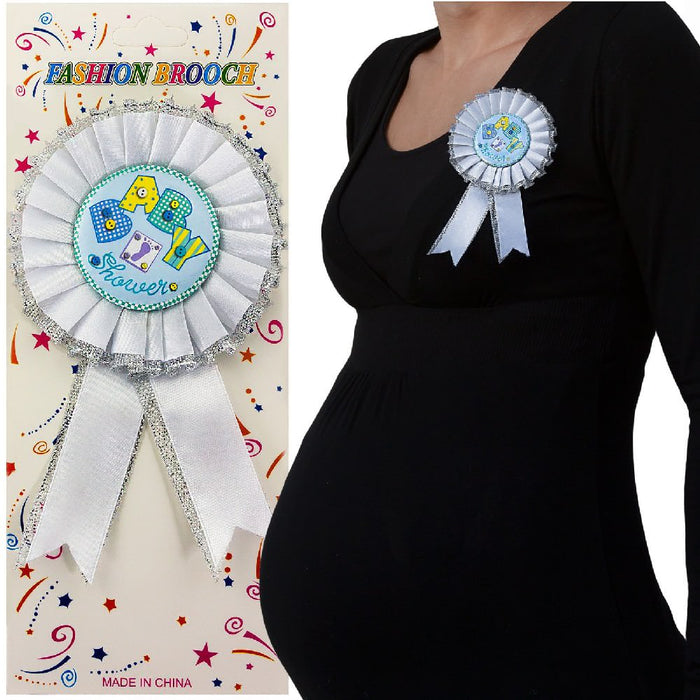 Brosche Abzeichen Schwangerschaft Mama Baby Shower - weiß