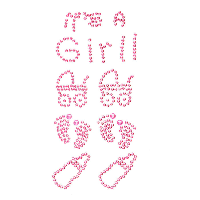 It's a Girl Strass Steine Sticker Geburt Baby Shower Taufe Deko - rosa