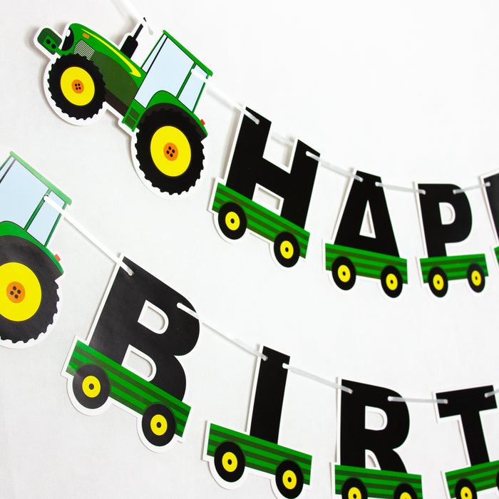 Happy Birthday Girlande Traktor Banner für Kindergeburtstag Geburtstag Party Deko für Jungs Jungen