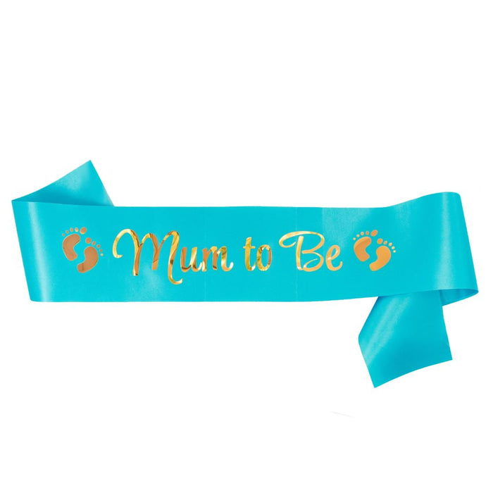 Schärpe Mum To Be Baby Shower Party Junge Schwangerschaft - blau